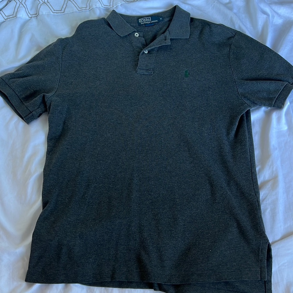 Heather gray 100% cotton dress polo